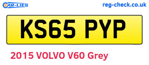KS65PYP are the vehicle registration plates.