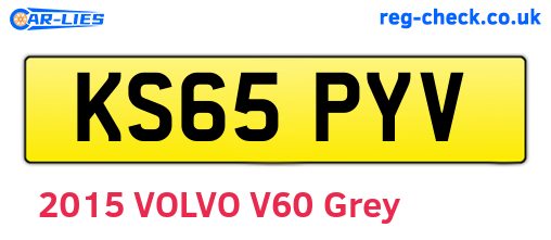 KS65PYV are the vehicle registration plates.