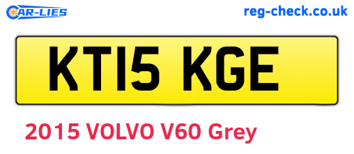 KT15KGE are the vehicle registration plates.