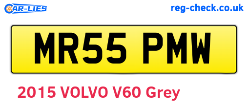 MR55PMW are the vehicle registration plates.