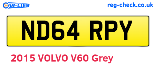 ND64RPY are the vehicle registration plates.