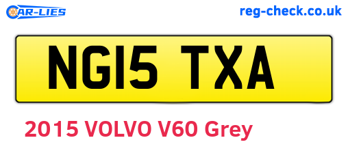 NG15TXA are the vehicle registration plates.