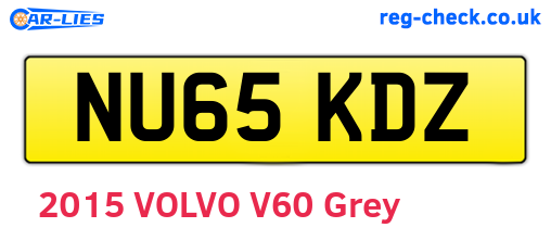 NU65KDZ are the vehicle registration plates.