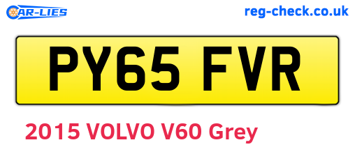 PY65FVR are the vehicle registration plates.