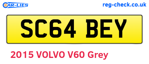 SC64BEY are the vehicle registration plates.