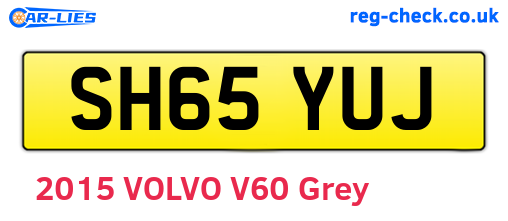 SH65YUJ are the vehicle registration plates.