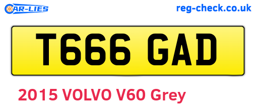 T666GAD are the vehicle registration plates.