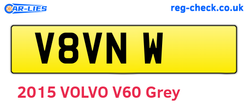V8VNW are the vehicle registration plates.