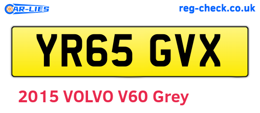 YR65GVX are the vehicle registration plates.