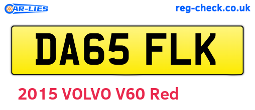 DA65FLK are the vehicle registration plates.