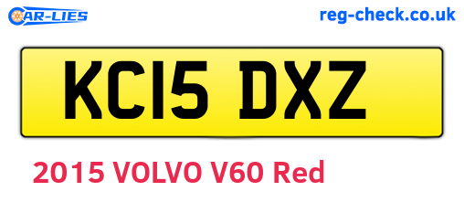 KC15DXZ are the vehicle registration plates.