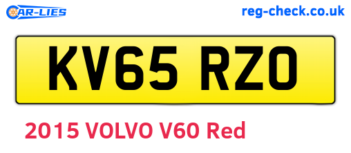KV65RZO are the vehicle registration plates.