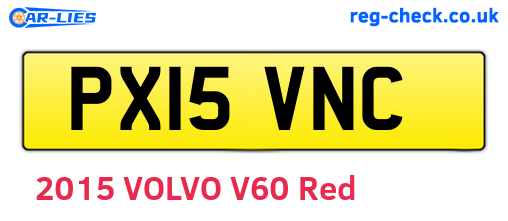 PX15VNC are the vehicle registration plates.