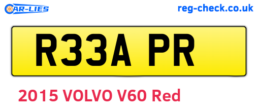 R33APR are the vehicle registration plates.