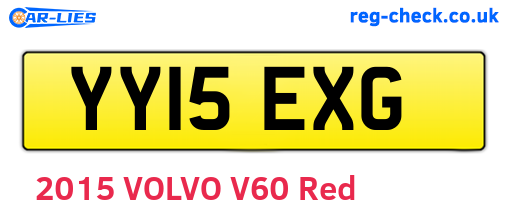 YY15EXG are the vehicle registration plates.
