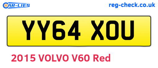 YY64XOU are the vehicle registration plates.