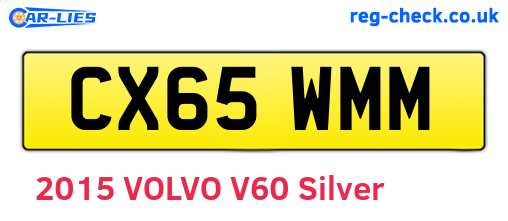 CX65WMM are the vehicle registration plates.