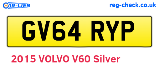 GV64RYP are the vehicle registration plates.