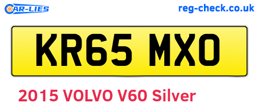 KR65MXO are the vehicle registration plates.