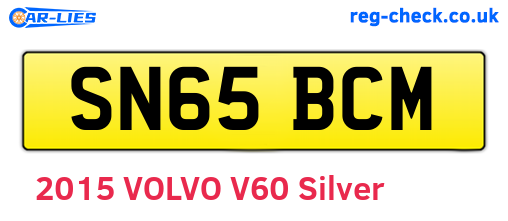 SN65BCM are the vehicle registration plates.