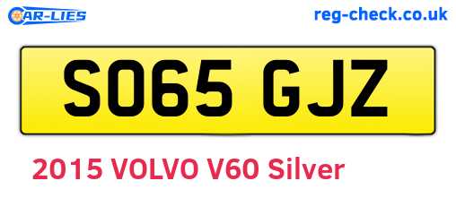 SO65GJZ are the vehicle registration plates.