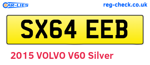 SX64EEB are the vehicle registration plates.