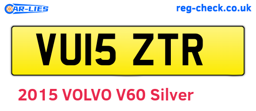 VU15ZTR are the vehicle registration plates.