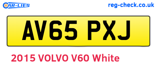 AV65PXJ are the vehicle registration plates.