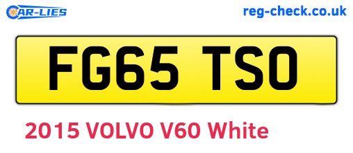 FG65TSO are the vehicle registration plates.