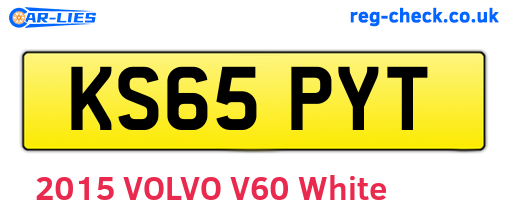 KS65PYT are the vehicle registration plates.