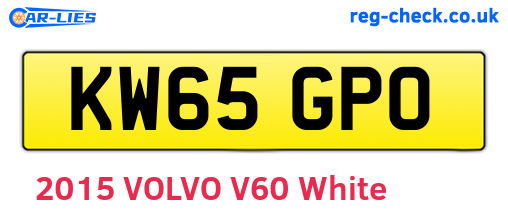 KW65GPO are the vehicle registration plates.