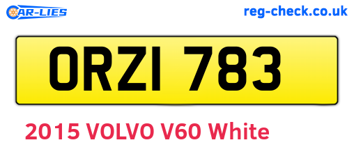 ORZ1783 are the vehicle registration plates.