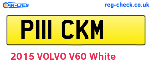 P111CKM are the vehicle registration plates.