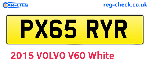 PX65RYR are the vehicle registration plates.