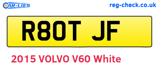 R80TJF are the vehicle registration plates.