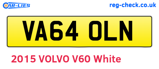 VA64OLN are the vehicle registration plates.
