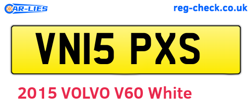 VN15PXS are the vehicle registration plates.