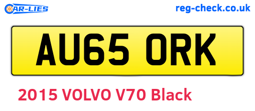AU65ORK are the vehicle registration plates.