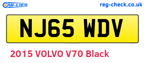 NJ65WDV are the vehicle registration plates.