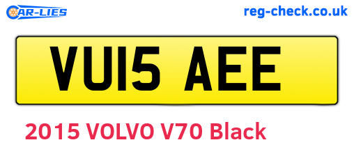 VU15AEE are the vehicle registration plates.
