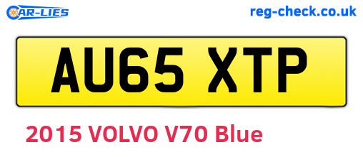 AU65XTP are the vehicle registration plates.
