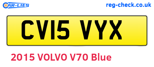 CV15VYX are the vehicle registration plates.