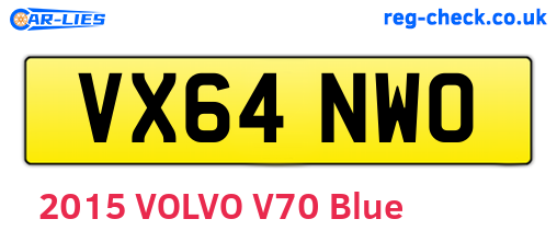 VX64NWO are the vehicle registration plates.