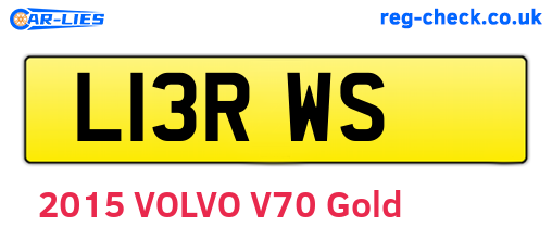 L13RWS are the vehicle registration plates.