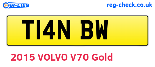 T14NBW are the vehicle registration plates.