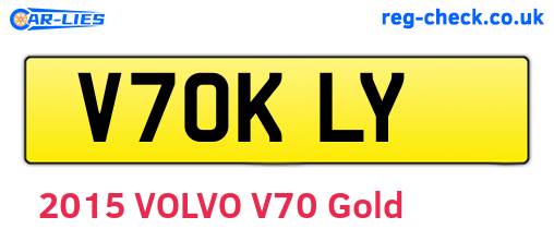 V70KLY are the vehicle registration plates.