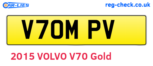 V70MPV are the vehicle registration plates.