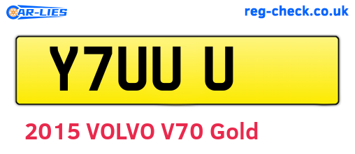 Y7UUU are the vehicle registration plates.