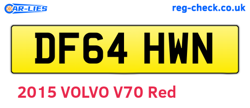 DF64HWN are the vehicle registration plates.