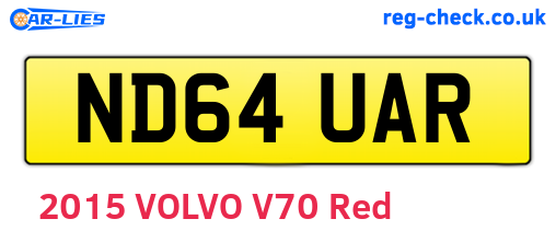 ND64UAR are the vehicle registration plates.